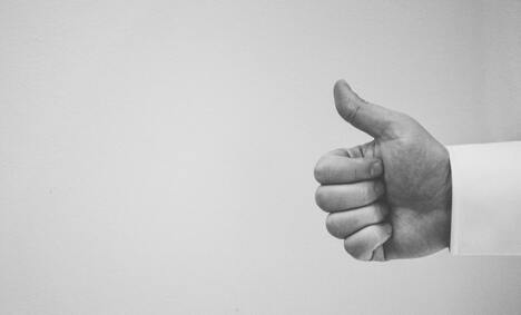 Approve Black and White Hand